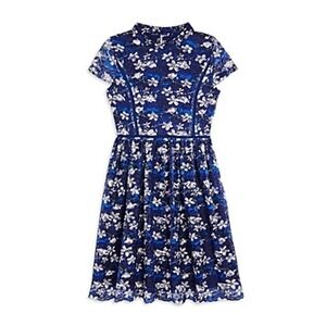 Blush by Us Angels Girl's Print Lace Dress - Navy - Size 10